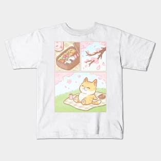 Hanami Cat Kids T-Shirt